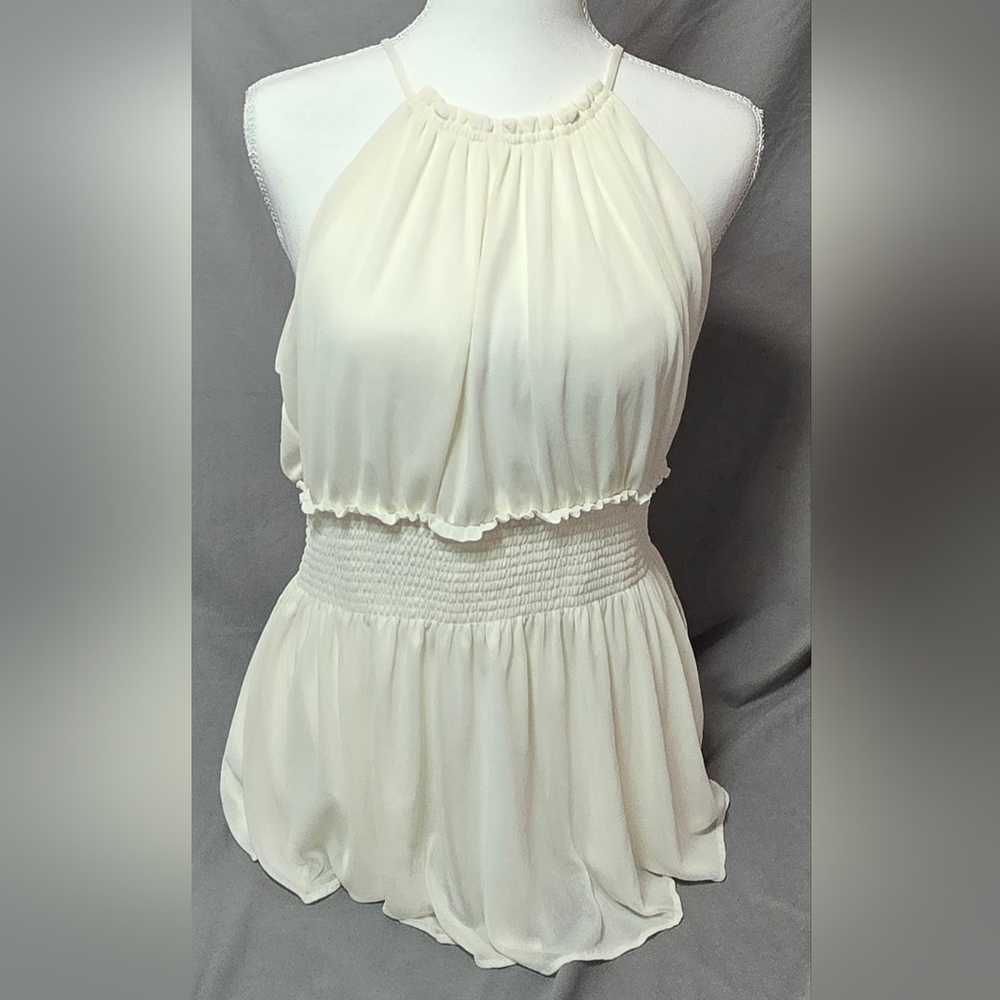 Express Women’s White Sleeveless Halter Top – Size Large
